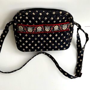 Vera Bradley Classic Black, Red and Gray Patterned cross body bag